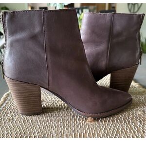 Lucky Brand Brown Leather Ankle Boots